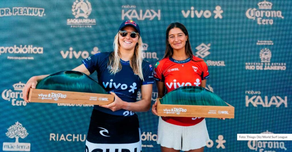 Pódio feminino WSL em Saquarema